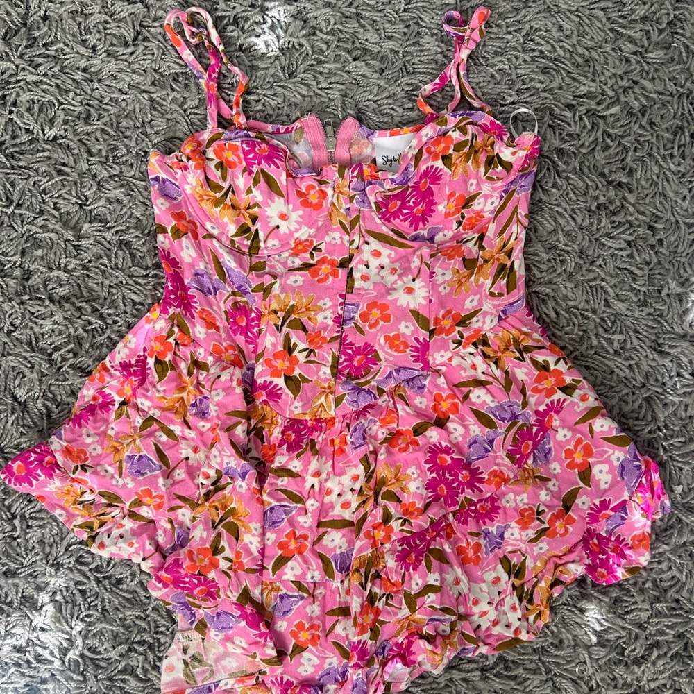 Sky to Moon Pink Floral Dress / Romper